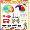 26 Pcs Circus Party Photo Booth Props Decoration Clown Hat Cosplay Costume Set Circus Theme Party Funny Wig Photobooth Accessory for Pretend Play Men Women Cosplay Dress up Decoration